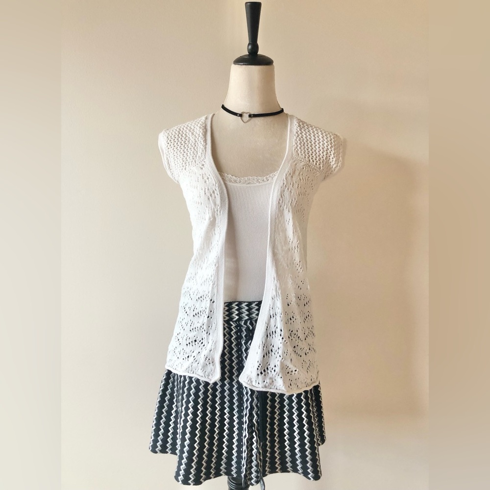 CATO Girl White Cardigan, size L